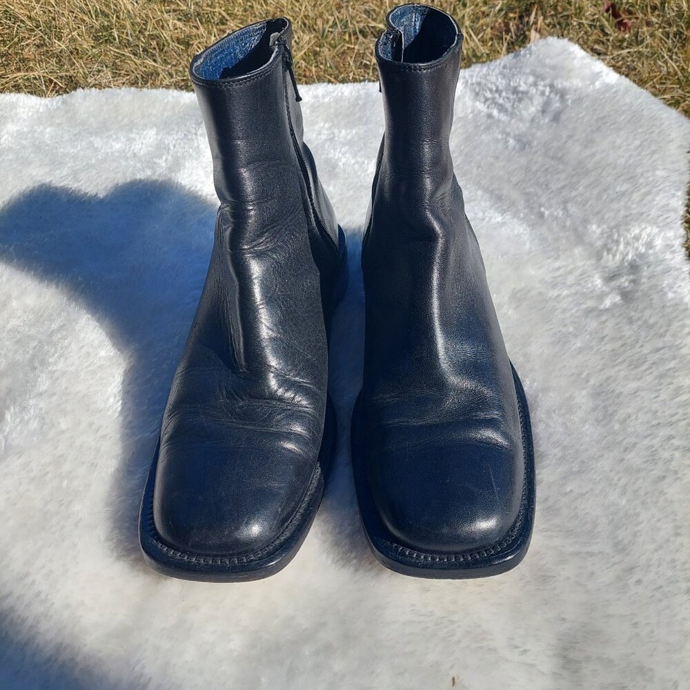 J Crew all leather black booties